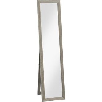 HOMCOM Espejo De Cuerpo Entero 37x157 Cm Espejo De Pie Espejo De Pared Forma Rectangular Con Marco De Madera Decorativo Para Sal&oacute;n Dormitorio Pasillo - Homco