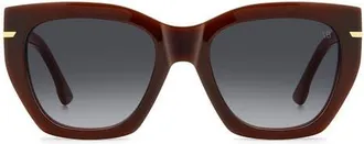 Victoria Beckham VB 7017/S 52mm Rectangular Sunglasses in Brown/dark Grey Sf at Nordstrom