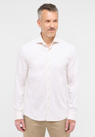 Eterna Langarmhemd ETERNA SLIM FIT, Herren, Gr. 43, Normalgr&ouml;ssen, weiss (off, wei&szlig;), Jersey, 100% Baumwolle, schmal, Manschette, Hemden Langarmhemd, NON IRO