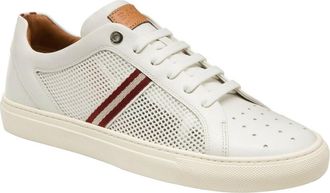 Bally Mens White Calf Leather Sneakers With Red Beige (7 D US)