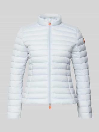 Save The Duck Slim Fit Steppjacke gef&uuml;ttertem Stehkragen Modell Carly in Stein, Gr&ouml;&szlig;e XXL
