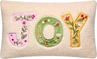 Peking Handicraft Joy Applique Embroidered Pillow