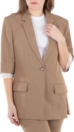 Victoria Beckham Single-Breasted Virgin Wool Jacket, Brand Size 4 (US Size 0)