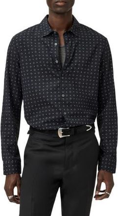 John Varvatos Luca Geometric Button-Up Shirt in Black at Nordstrom Rack, Size Small
