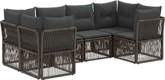 vidaXL Conjunto De Sof&aacute;s De Jard&iacute;n 6 Uds. 6-n&uacute;mero De Plazas Gris Vidaxl