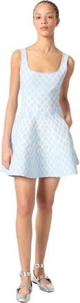 Maje Jacquard knit mini dress in Blue/white at Nordstrom, Size 42 Eu