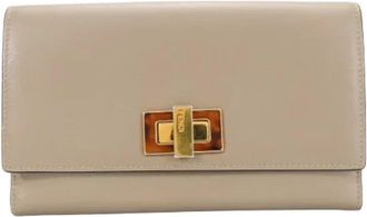 Fendi Pre-owned Leren Portemonnee - Dames - Vintage Accessoires - Beige - ONE Size - Leer - Vintage