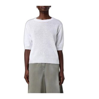 Brunello Cucinelli Round Neck Jumper - female - Brunello Cucinelli - Round-neck Knitwear - White - L - Knitwear