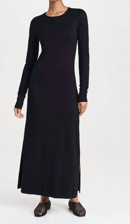 Les Tien Lily Long Sleeve Dress In Jet Black