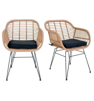 Moloo Silla de comedor en rat&aacute;n natural y metal (x2)