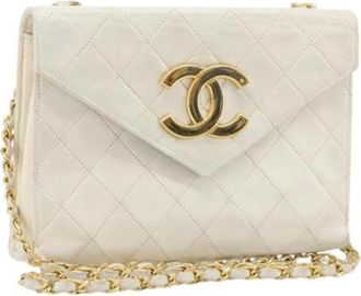 Chanel Pre-owned Vintage Schoudertas - Dames - Vintage Schoudertas - Beige - ONE Size - Leer - Vintage