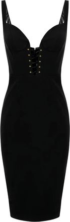 Elisabetta Franchi criss-cross button mini dress - Black