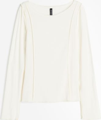 H&M Langarmshirt mit Flatlocknähten - White