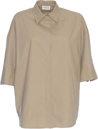 P.A.R.O.S.H. Relaxed Oversized Cotton Shirt With Button Closure
