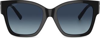 Tiffany & Co. 54mm Gradient Polarized Square Sunglasses in Black at Nordstrom