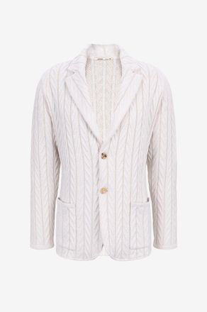 Maurizio Baldassari Einrehiger Zopfstrickblazer