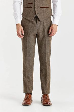 PAUL ANDREW Trousers Wool Blend Tweed Casual Formal Pants