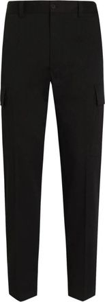 Dolce & Gabbana Zwarte cargobroek met zijzakken - Heren - Slim Fit Broeken - Zwart - L - Katoen - Broeken