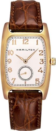 Hamilton American Classic Boulton Leather Strap Watch, 27mm x 31mm in White at Nordstrom