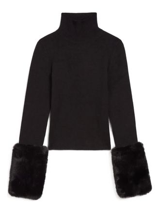 Apparis Aspen faux-fur trim sweater - Black