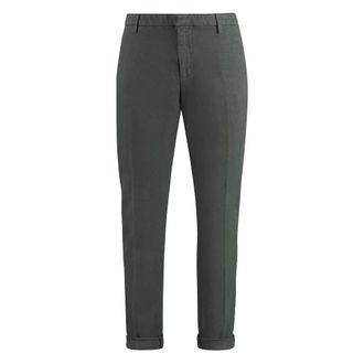 Dondup Slim-fit Trousers, male, Gray, W38, Cotton Chino Trousers with Roll-up Cuffs