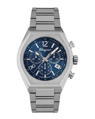 Ferragamo Mens Tonneau Chrono Watch
