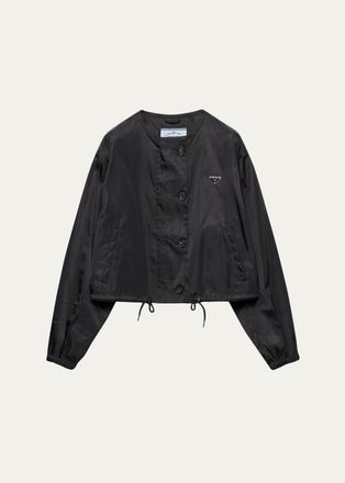Prada Logo Drawstring-Hem Jacket