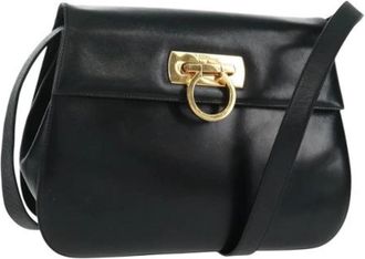 Ferragamo Pre-owned Leather Shoulder Bag - Dames - Vintage Schoudertas - Zwart - ONE Size - Leer - Vintage