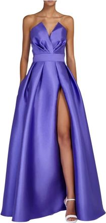 Doris S Doris S, Kleedjes, Dames, Paars, L, Elegante Paarse Lange Jurk