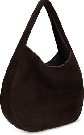 Loewe Mens Hobo Shoulder Bag Roomy Suede Calfskin Dark Brown Calf Leather