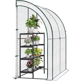 Woltu Invernadero De Jard&iacute;n Terraza 200x100x210cm Tipo Caseta Tubo De Acero Vivero Casero Invernadero Grande Semicircular Con Puerta De Cremallera Para Cult