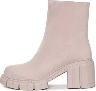Cesare Gaspari Dynamische Chunky Haklaarzen Gio - Beige - Dames - Laarzen met Hak - Beige - 38 EU - Leer - Schoenen