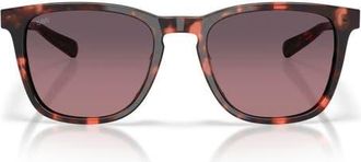 Costa Sullivan 53mm Gradient Polarized Square Sunglasses in Sunset Tortoise /Rose 580G at Nordstrom