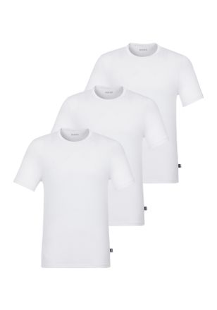HUGO BOSS T-Shirt BOSS TShirt RN 3P Natura, Herren, Gr. XXL (56), weiss (wei&szlig; 100), Jersey, Obermaterial: 95% Viskose, 5% Elasthan, unifarben, schmal, Rundhals,