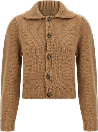 Maison Margiela Stitch Line Cardigan - Dames - Vesten - Beige - M - Wol - Truien & Vesten