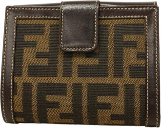 Fendi Dark Brown Nylon Canvas Wallet (Bi-Fold) (Pre-Owned)