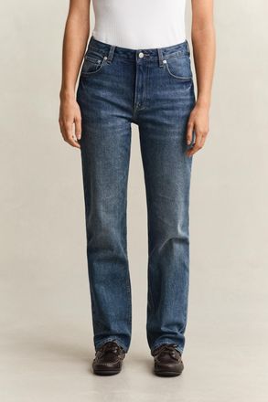 GANT Women Straight Leg Stretch Jeans (31/32) MID BLUE BROKEN IN