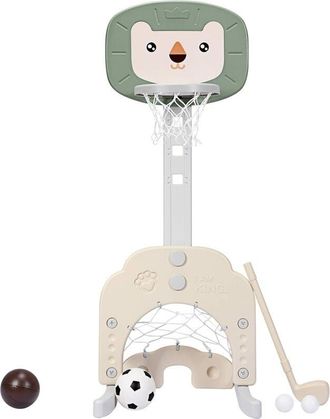 Costway Costway Canasta De Baloncesto Para Ni&ntilde;o Altura Ajustable Con Porter&iacute;a De F&uacute;tbol Y Golf Juguete Para Interior Y Exterior