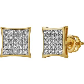 LuvMyJewelry Capricho 10K Yellow Gold Diamond Unisex Earrings - 0.19 Cts at Nordstrom