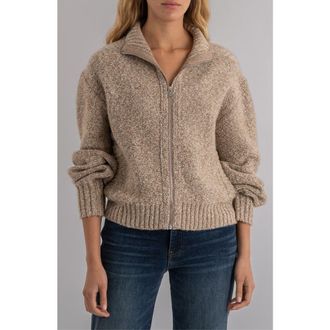 Kut from the Kloth Coryn Front Zip Sweater in Stone at Nordstrom, Size Small