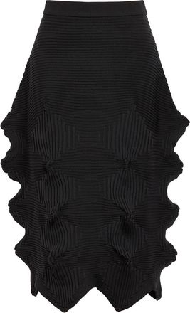 Issey Miyake Sculpted Knit Midi Dress - Black - 2