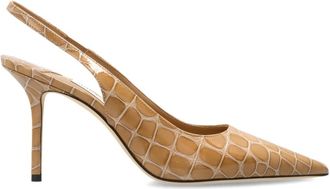 Jimmy Choo London Love Sling Back 85 - Dames - Pumps - Beige - 38 1/2 EU - Leer - Schoenen