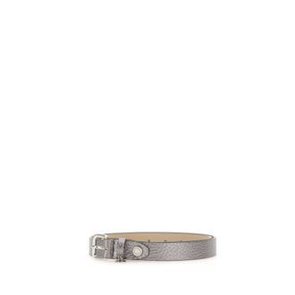 Gianni Chiarini Maxi-grain Leather Belt - female - Gianni Chiarini - Belts - Gray - ONE SIZE - Accessories