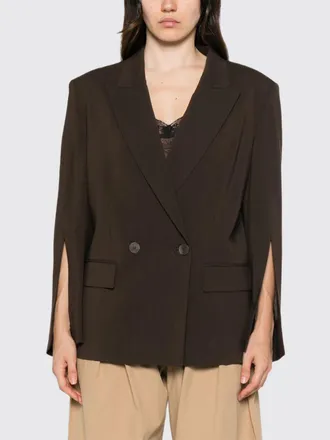 Twinset Short Double-Breasted Viscose-Blend Blazer