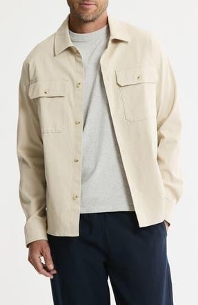 J.A.C.H.S. Cotton & Silk Stretch Overshirt in Tan at Nordstrom Rack, Size Xx-Large