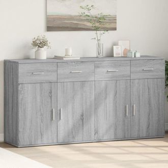 vidaXL Vidaxl - Credenze 2 pz Grigio Sonoma 79x38x80 cm in Legno Multistrato
