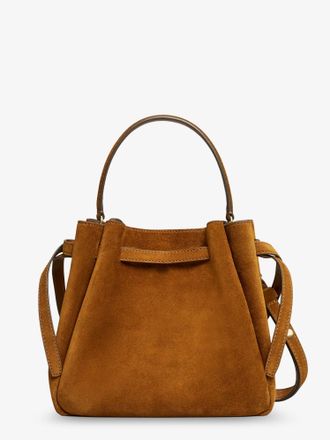 Tory Burch Womens Bucket Bag Romy Brown Suede