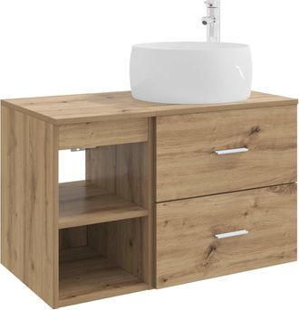 vidaXL Juego De Muebles De Ba&ntilde;o 2 Uds. Roble Artisan Vidaxl