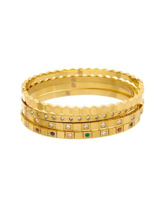 Petit Moments 18K Plated Stainless Steel Cuff Stacking Bracelet
