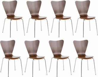 Clp Clp - Set 8x Sillas De Visita Calisto Nogal